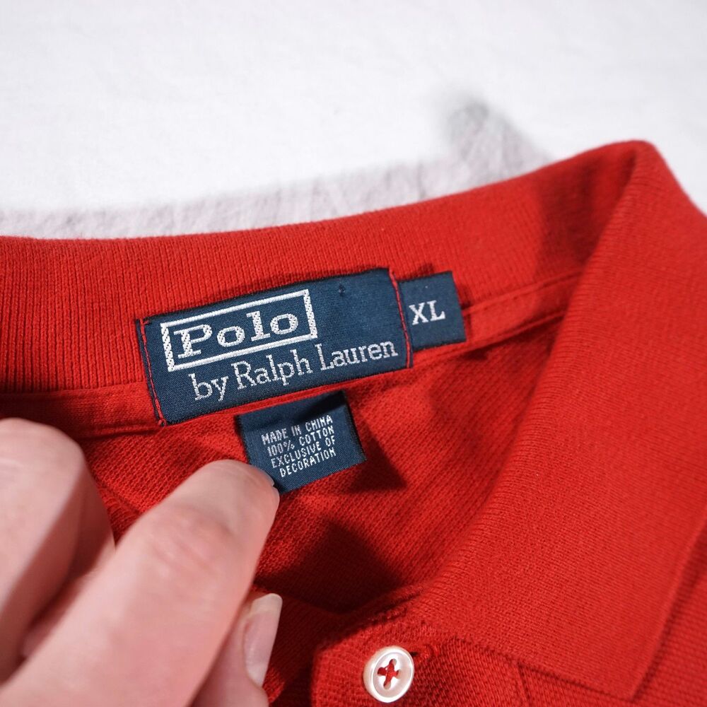 Polo Ralph Lauren Big Triple Pony Polo Shirt Red Mens XL - Picture 3 of 8